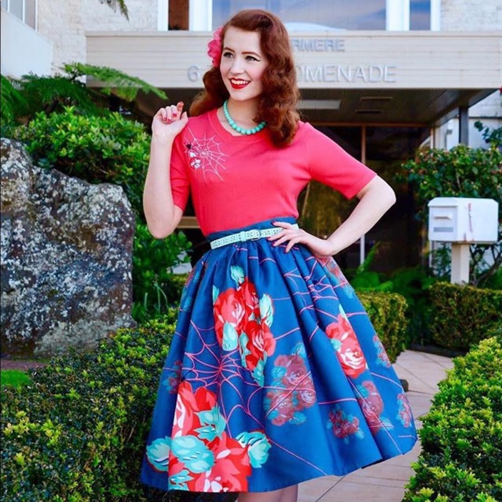 Oblong Box Shop Spiderweb Roses Skirt
